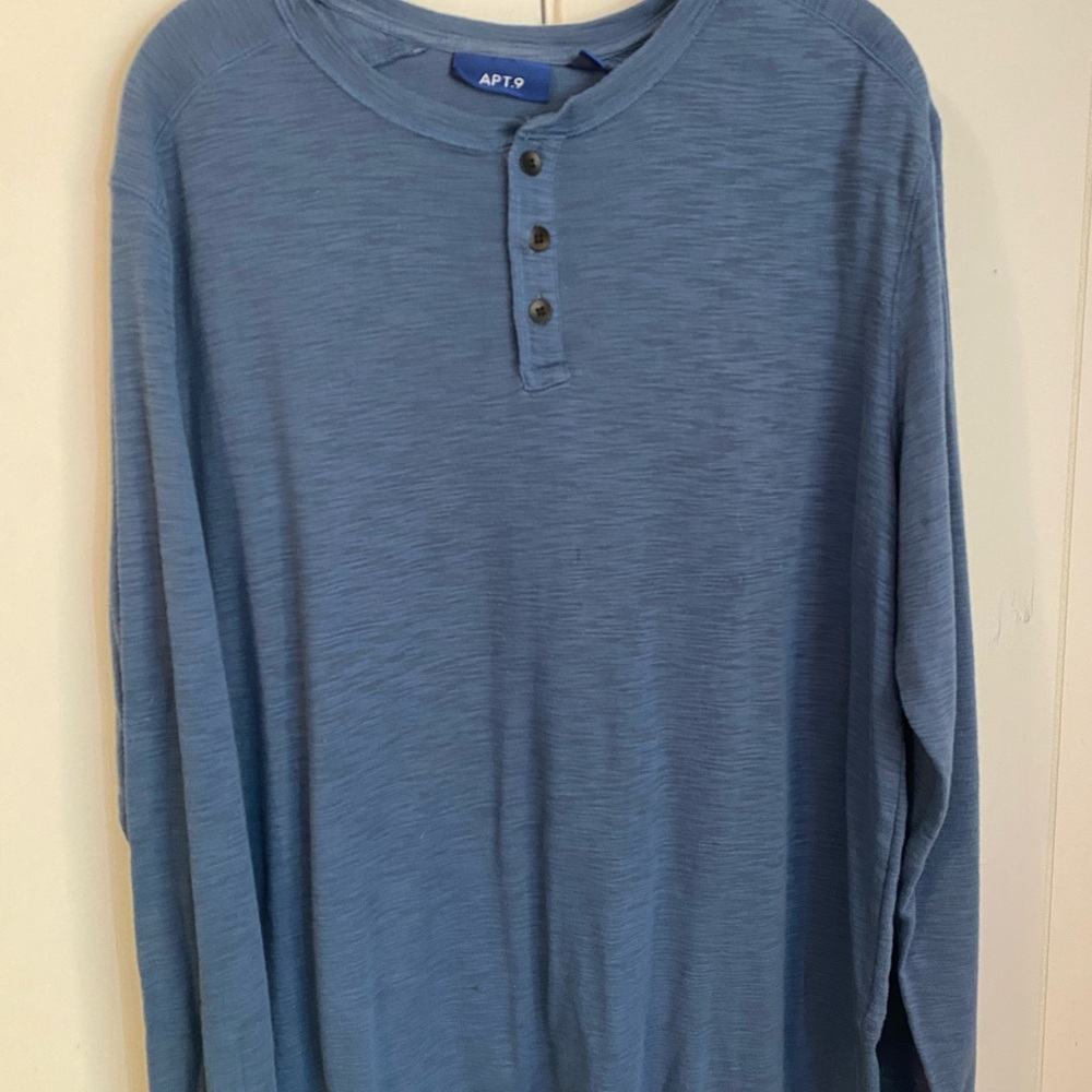 Apt. 9 Men's Long Sleeve Henley in Blue